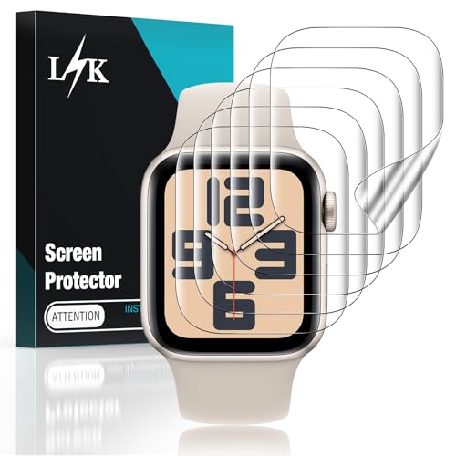LϟK 6 Stücke Schutzfolie für Apple Watch Series 6/5/4 SE 3/2/1 40mm und Apple Watch Series 9/8/7 41mm Folie - Blasenfrei Kratzfest Anti Kratz HD Klar TPU Displayschutzfolie