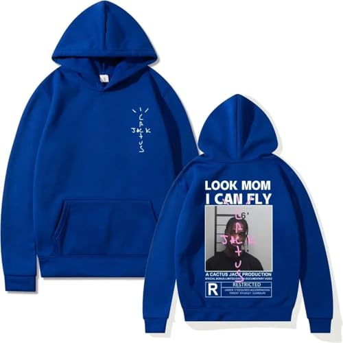 DPMTBD Kapuzenpullover Herren Travis Hoodie Hip Hop Scott Men's Hooded Pullover, Hoody, Sweatshirt, Fans Bekleidung-Blue||m
