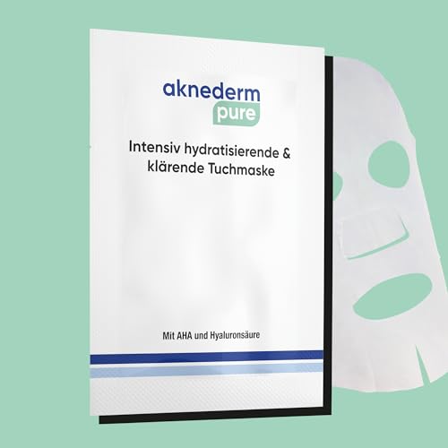 aknederm pure Tuchmaske - intensiv hydratisierende & klärende Tuchmaske mit AHA und Hyaluronsäure