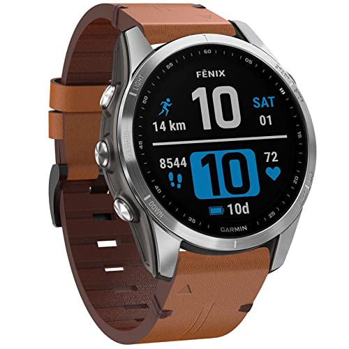 Leder Armband für Garmin Fenix 8 43mm, Armbands Fenix 7S Pro/7S/FEnix 6S Pro/6S/FEnix 5S Plus/5S, 20mm Uhrenarmband mit Schnellverschluss Armband für Garmin Epix 2 42mm/Descent Mk2S/Approach S70 42mm