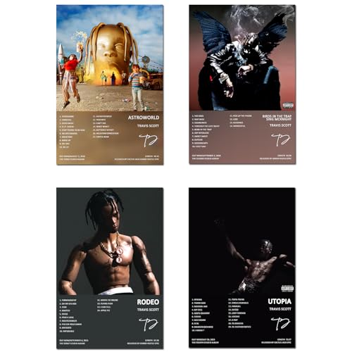 Travis Scott Albumcover Poster, limitierte Auflage, 20 x 30 cm, Leinwand, Wandkunst, Dekordruck, Wohnzimmer- und Schlafzimmerdekoration