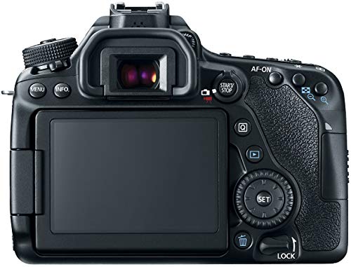 Canon EOS 80D DSLR Digitalkamera Gehäuse Body (24,2 Megapixel, 7,7 cm (3 Zoll) Display, APS-C Dual Pixel CMOS AF Sensor, 45 AF-Kreuzsensoren, DIGIC 6 Bildprozessor, NFC und WLAN, Full-HD), schwarz