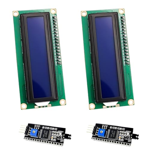 ARCELI 2 Stück 16x2 LCD Modul Display mit I2C Schnittstelle 2x16 Zeichen DC 5V kompatibel mit Arduino und Raspberry Pi, Blauem Hintergrund und Weißen Zeichen