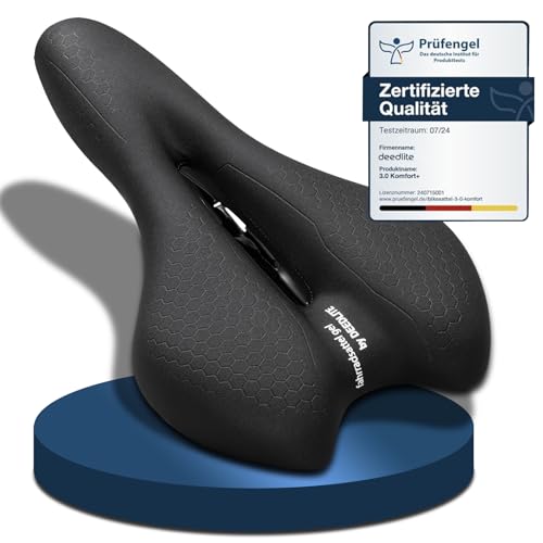 Deedlite Bike Sattel Premium Universal Sattel Pro 3.0 - Endlich Schmerzfrei Radfahren | Bequem Weich Memory Schaum Radsattel