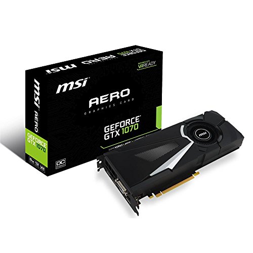 MSI GeForce GTX 1070 Aero OC 8GB Nvidia GDDR5 1x HDMI, 3x DP, 1x DL-DVI-D, 2 Slot Afterburner OC, VR Ready, 4K-optimiert, Grafikkarte
