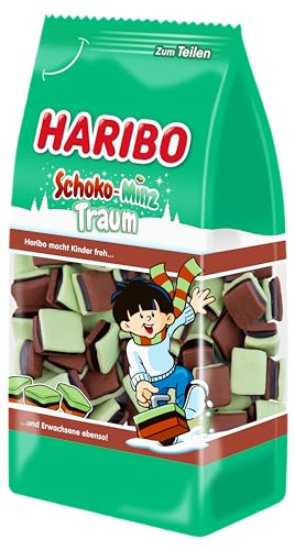 Haribo Schoko-Minz Traum Konfekt 300g | Klassisches Lakritz mit erfrischender Pfefferminze & feiner Schokolade | 1 x 300g Packung
