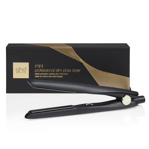 ghd Mini - Slim Plate Haarglätter - Schwarz, 40% schlankere Platten für präzises Styling von der Wurzel, entworfen für kurzes Haar, Pony und Bobs, 50% mehr Glanz
