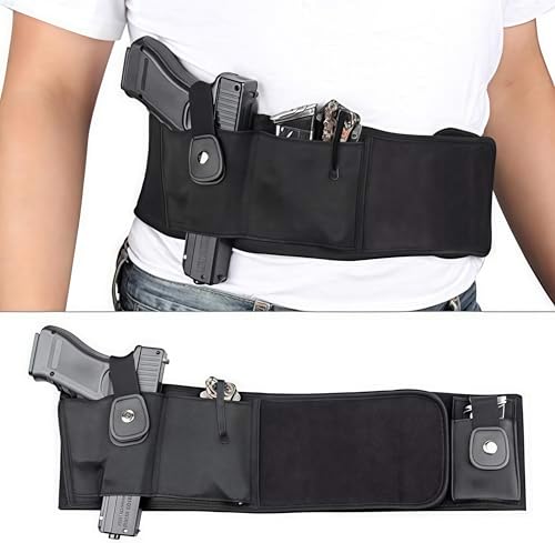 Gexgune Jagd Bauchband Holster Neopren Pistolenhalfter Taille Verborgen Tragen Taktisch für G1ock 19 Beretta Revolver