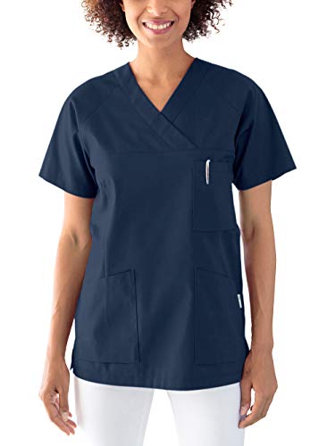 CLINIC DRESS Schlupfkasack Kasack Damen für Krankenpflege und Altenpflege 50% Baumwolle 95 Grad Wäsche Navy, M