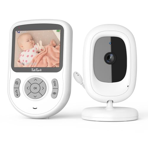 TakTark Babyphone mit Kamera [2,8 Zoll/720p IPS Babyphone] Babyphone mit Kamera Ohne WLAN,1000ft Long Range,750mAh Akku,2-Wege-Gespräch,VOX,3×Zoom,Nachtsicht,Temperaturüberwachung,Wiegenlieder