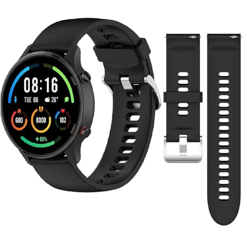 Fadbudss Armband Kompatibel mit Xiaomi Watch S1 Active, 22mm Silikon Sports Ersatzarmband Uhrenarmband Armbänder für Mi Watch Color Sport, Smart Watch Uhrenarmbänder Classic Zubehör Schnellverschluss