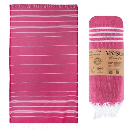 MyStilo® XXL Saunahandtuch Hamamtuch - Großes, Weiches Badetuch 100x200cm, Schnelltrocknend - Premium Strandtuch, Beach Towel, Handtuch für Männer, Frauen, Yoga und Fitness (Fuchsia)