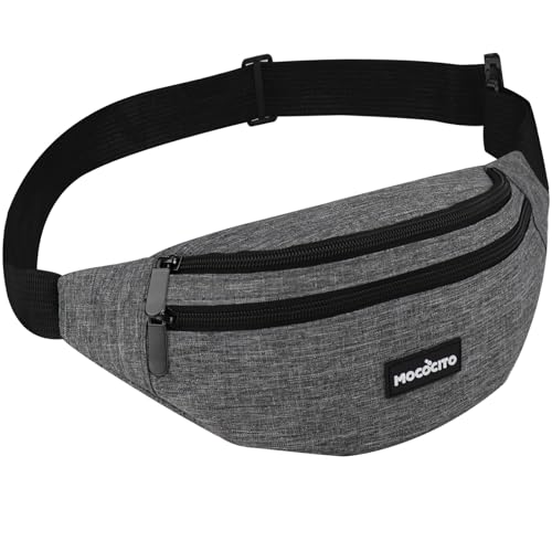 MOCOCITO Bauchtasche Gürteltasche für Damen und Herren, Hüfttasche, Brusttasche Groß Handytasche 120CM/135CM Gurt Verstellbarer für Outdoor Sport Camping Wandern Fahrrad Geschenke für Frauen Männe