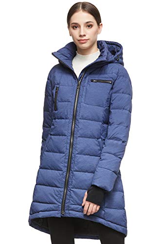Orolay Damen Daunenmantel Winterjacke Langarm, Blau, M