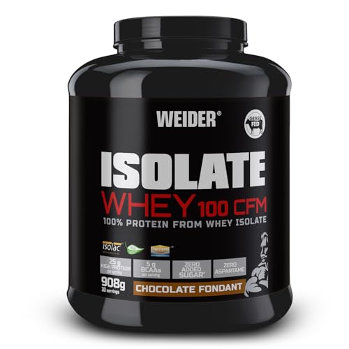 Weider Isolate Whey 100 CFM, hochwertiges Molkenproteinisolat, Schokolade, Proteinpulver, 908g