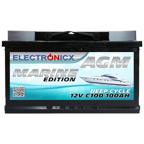 AGM Batterie 100Ah 12V – Solarbatterie für Wohnmobil, Wohnwagen, Boot, Mover – Versorgungsbatterie Deep Cycle – Wartungsfrei & Zyklenfest
