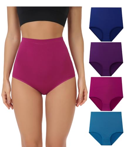 wirarpa Unterhosen Damen Baumwolle Unterwäsche Super Hohe Taille Frauen Slips Mehrpacka5 4er Pack Größe XXL