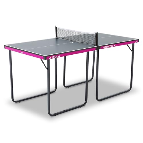 JOOLA Midsize X – kompakte Tischtennisplatte für drinnen,platzsparend, klappbar, mit Netz,152 x 76 cm