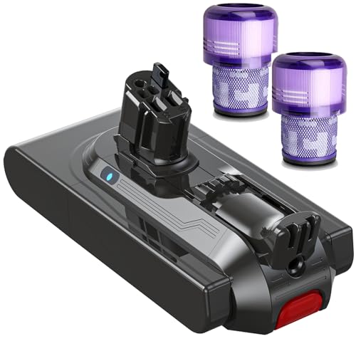 V11 Akku 7000mAh, 25.2V Ersatzakku für SV15/SV16/V11 Outsize/Absolute Extra/Absolute Pro/Fluffy Extra/Toque Drive/Animal Cordless Stick mit 2 Stück Filtern