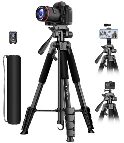 Victiv 2025 Upgrade Kamera Stativ, 172cm Verstellbares Camera Tripod, mehr Stabilität und Komfort, Aluminium Dreibein Stativ mit 3-Wege-Kopf für DSLR Canon Nikon Sony, Fotostativ für iPhone Smartphone