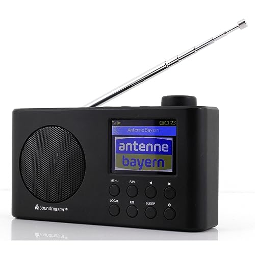 Soundmaster IR6500SW Internetradio DAB+ UKW Radio Bluetooth UPnP Netzwerkplayer tragbares Radio mit Akku 2.200 mAh wiederaufladbar Farbdisplay