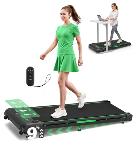 Walking Pad, FOUSAE 1-10 km/h Laufband für Zuhause mit 9% Steigung, 2.5HP Walking Machine mit LED-Anzeige, Fernbedienung, 12 HIIT Programes, Doppelter Stoßdämpfung Bis 150kg Belastbar