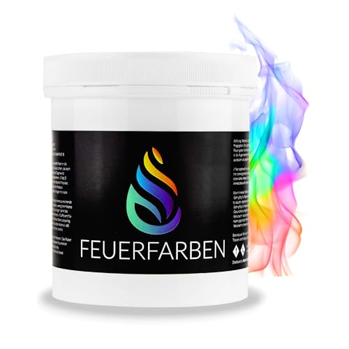 Feuerfarben Pulver für buntes Feuer 250 Gramm für Feuerstellen, Kamin, Ofen, Lagerfeuer oder für Outdoor-Events. Mach Dein Feuer bunt! Feuer Farbe ausprobieren und genießen.