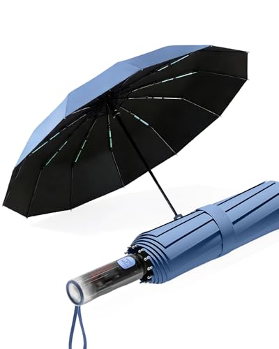MidingChai Regenschirm Sturmfest Groß, UV Schirm, Regenschirm Automatik Auf und Zu, Sonnenschirm Tragbar, XXL Sonnenschirm Unterwegs für Golf, Reisen & Freizeit für Herren und Damen