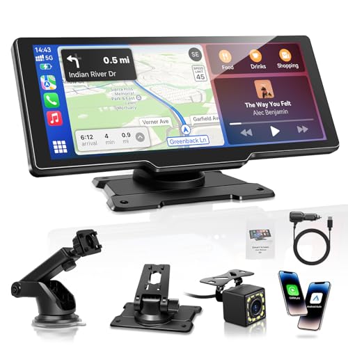 Carpeer CarPlay & Android Auto Display Car Stereo, Apple Carplay Display mit rückfahrkamera, 10.6