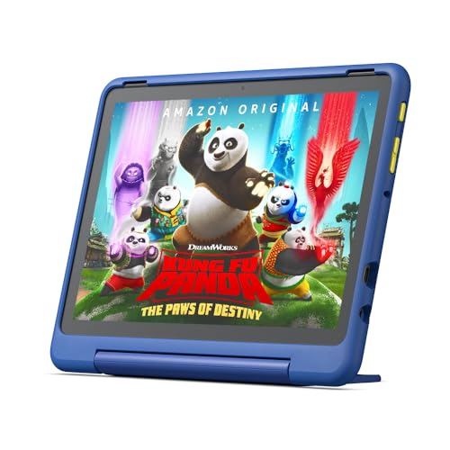 Fire HD 10 Kids Pro-Tablet – für Kinder ab dem Grundschulalter | Mit 10-Zoll-Display, langer Akkulaufzeit, Kindersicherung und dünner Hülle | Version 2023, 32 GB, Sternennebel-Design