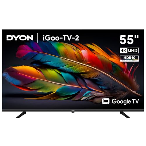 DYON iGoo-TV 55U-2 – 55 Zoll (139 cm) 4K Ultra-HD Smart TV mit Google TV, HDR10, Triple Tuner (DVB-S2/C/T2), WLAN, Bluetooth, Google Assistant, Netflix, Prime Video, [Modell 2025]