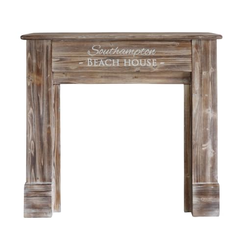 Grafelstein Kaminkonsole Beach House – Elegante Kaminumrandung im Long Island-Stil mit Schriftzug, B110 x T23 x H100 cm, einfache Montage, Strandhaus Deko