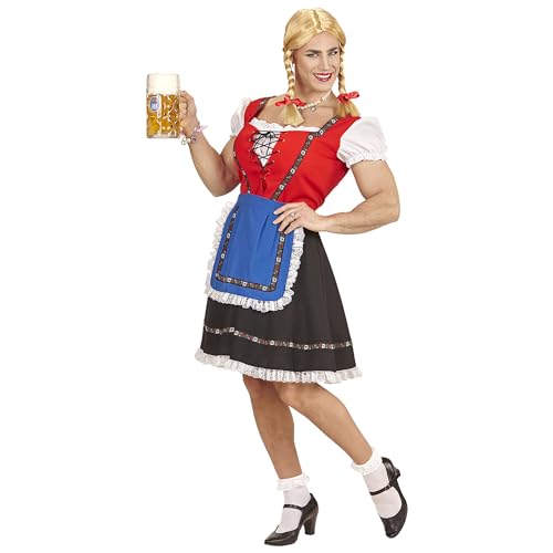 W WIDMANN MILANO Party Fashion - Kostüm Bayerin für Männer, Trachtenkleid, Bierfest, Volksfest, Junggesellenabschied, Fasching