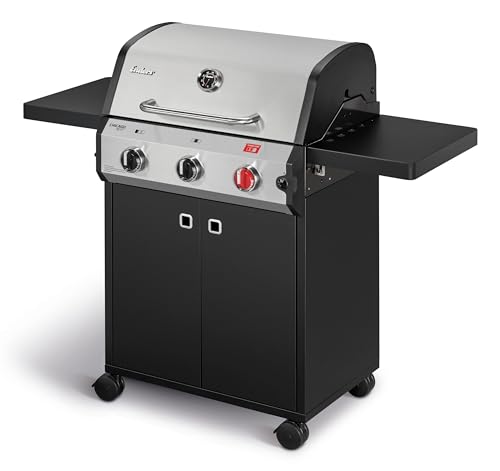 Enders Gasgrill Chicago Next 3 R Turbo, 3-Edelstahlbrenner, doppelwandige Garhaube, 2 abklappbare Seitenablagen, integriertes Thermometer, 10,6 kW Switch Grid™, 800° Grad Turbo Zone™ #89346