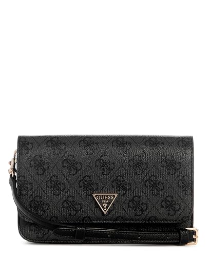 GUESS Damen Noelle Ii Crossbody Flap Organizer Umhängetasche, Kohle-Logo