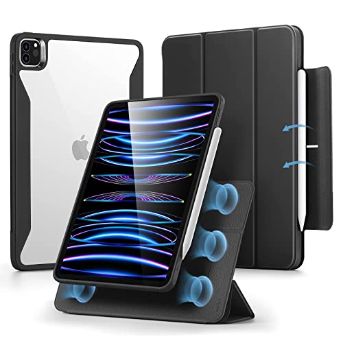 ESR Hybrid Hülle kompatibel mit iPad Pro 11 Zoll Hülle 2021 (3. Generation), abnehmbare magnetische Hülle, Verstellbarer Hoch-/Querformatständer, Rebound 360 Series, Schwarz
