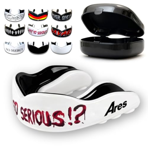 Ares Fightwear® Premium Mundschutz Boxen inkl. Aufbewahrungsbox für Kampfsport, MMA & Athleten I Maximaler Zahnschutz dank idealer Passform in TOP Qualität I Profi Mouthguard für Herren & Damen
