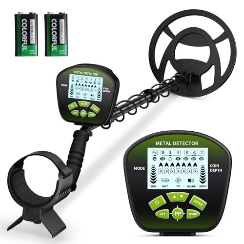 HIUYRFS Metalldetektor, Metalldetektor Profi für Erwachsene und Kinder, einstellbare Länge (113–141 cm), Metalldetektor Set mit IP68 wasserdichter Suchspule