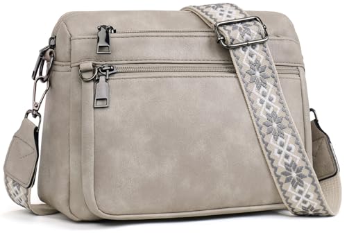 MUIIKOLA umhängetasche damen,umhängetasche mittelgroß tasche umhängetasche,damen leder,Weich Breiter Gurt