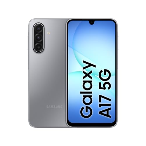 Samsung Galaxy A17 5G AI Smartphone, KI-Handy mit Android, Dünner 7,5-mm-Rahmen, 50-MP-Kamera, 128 GB Speicher, 4 GB RAM, 5.000-mAh-Akku, Gray, 2,5 Jahre Herstellergarantie [Exklusiv auf Amazon]