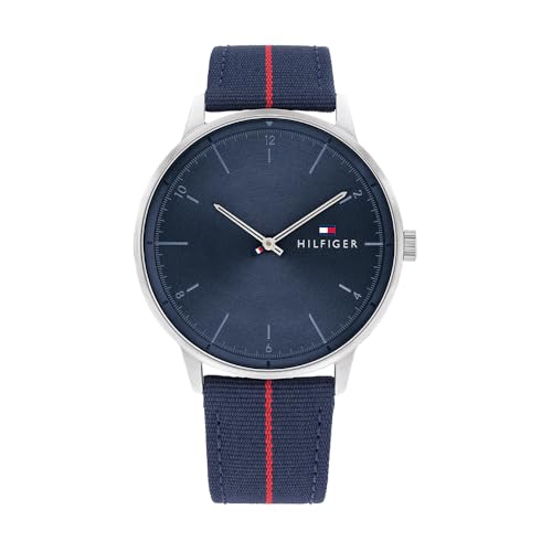 Tommy Hilfiger Analog Quarzuhr für Herren mit Marinblaues Nylonband - 1791844