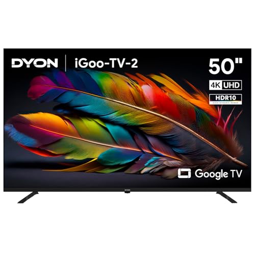 DYON iGoo-TV 50U-2 – 50 Zoll (126 cm) 4K Ultra-HD Smart TV mit Google TV, HDR10, Triple Tuner (DVB-S2/C/T2), WLAN, Bluetooth, Google Assistant, Netflix, Prime Video, [Modell 2025]