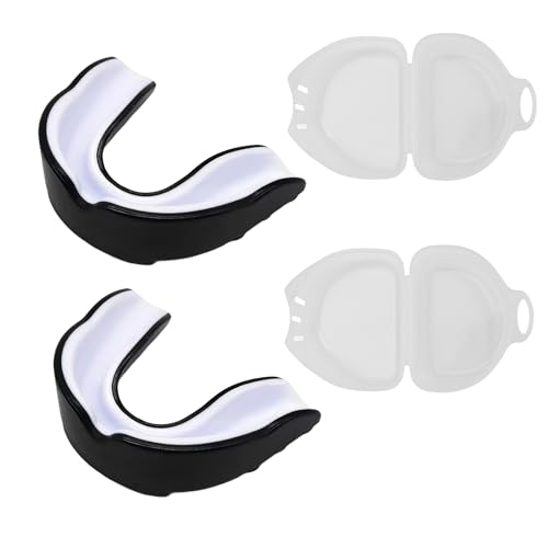 2 Stück Sport Zahnschutz für Erwachsene, professioneller Mundschutz für Kampfsport wie Boxen, MMA & Taekwondo, inkl. 2 Hygieneboxen