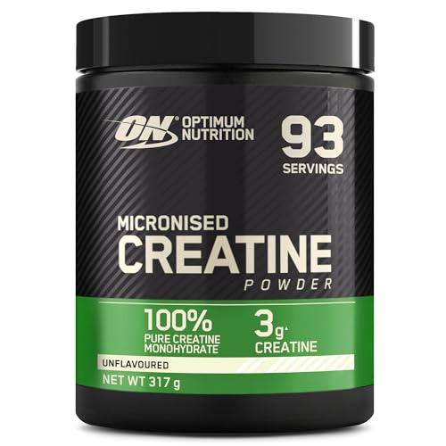 Optimum Nutrition Mikronisiertes Kreatin Pulver, Geschmacksneutral, 317g, 93 Portionen