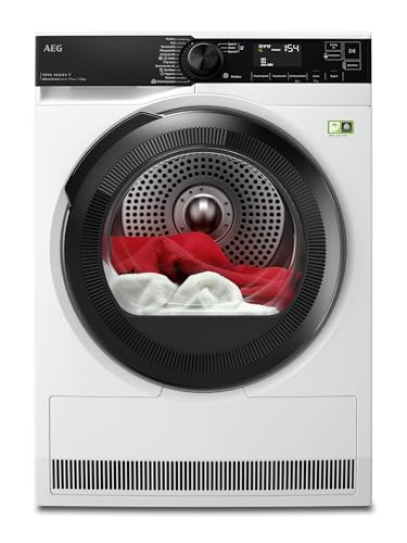 AEG WiFi Wärmepumpentrockner 8 kg, Serie 9000 AbsoluteCarePlus - Daunentrocknung, 3D-Scan Restfeuchteermittlung, B, Energiesparend, Trommelbeleuchtung, Knitterschutz -Weniger Bügelaufwand, TR9W75780