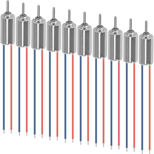 JYUDAUFU 10 Stück Kernloser Motor DC 4,5 V 4 mm x 8 mm 32250 U/min Vibrations-Mikro-Hohlbechermotor für Spielzeug, Modellflugzeug, elektrische Zahnbürste, Mini-Ventilator, zum Testen, Heimwerken