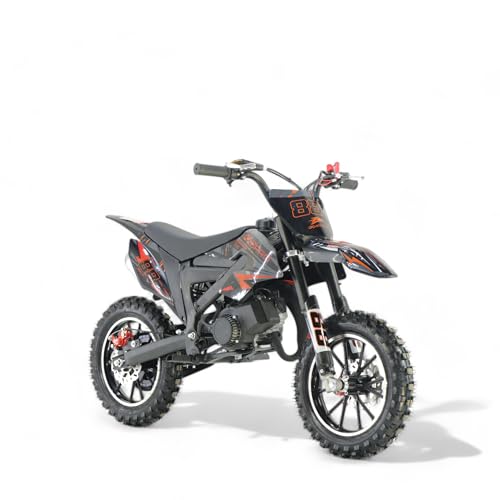 KXD 706A 49cc 2Takt Dirt Cross Pocket Midi Enduro Dirtbike Enduro Motocrossbike Motocross Motorrad Cross 60cm Sitzhöhe 10 Zoll Vorderrad Motor Pocketbike (orange, KXD 706A 49ccm 2T)