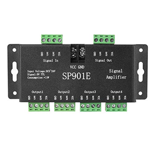 BTF-LIGHTING SP901E LED Pixel WS2812B WS2811 SPI Signal Amplifier Repeater für WS2813 SK6812 WS2815 WS2801 SK9822 RGB Adressierbarer LED Streifen und Dream Color Programmierbares LED Matrixfeld