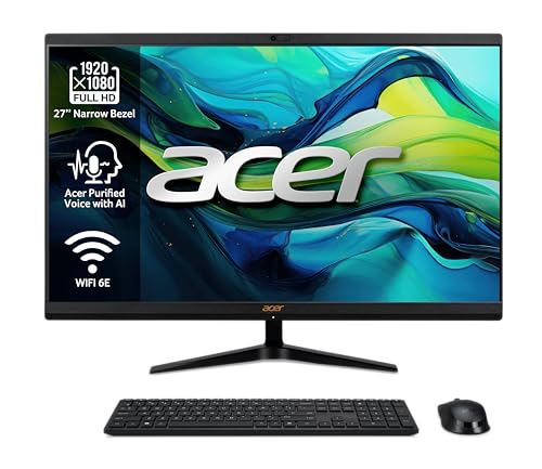 acer Aspire C27-1800 All-in-One-PC mit 27 Zoll FHD LED LCD (Intel Core i5-12450H, 16 GB DDR4, 1024 GB SSD, Wireless Keyboard/Wireless Mouse) – Windows 11 Home