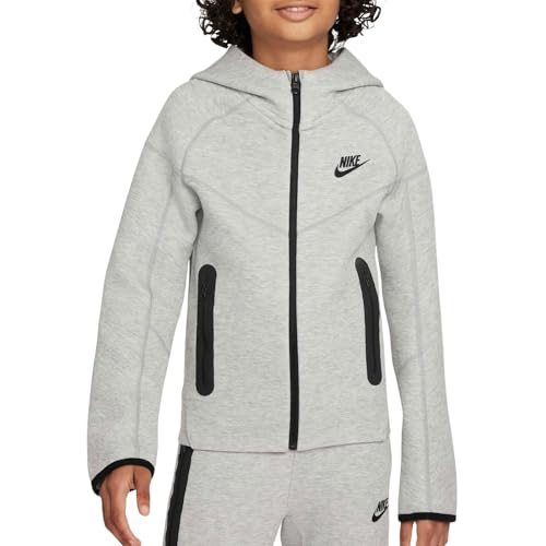 Nike Jungen Tech Jacke, Dk Grey Heather/Black/Black, 122-128 EU